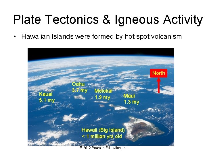 Plate Tectonics & Igneous Activity • Hawaiian Islands were formed by hot spot volcanism