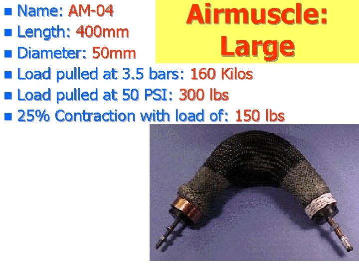 Airmuscle: Large Name: AM-04 n Length: 400 mm n Diameter: 50 mm n Load