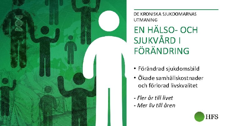 DE KRONISKA SJUKDOMARNAS UTMANING EN HÄLSO- OCH SJUKVÅRD I FÖRÄNDRING • Förändrad sjukdomsbild •