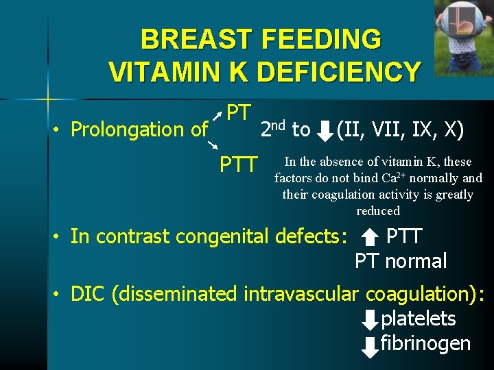 BREAST FEEDING VITAMIN K DEFICIENCY • Prolongation of PT PTT 2 nd to (II, BREAST FEEDING VITAMIN K DEFICIENCY • Prolongation of PT PTT 2 nd to (II,