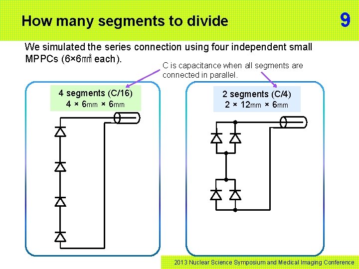 How many segments to divide 9 We simulated the series connection using four independent