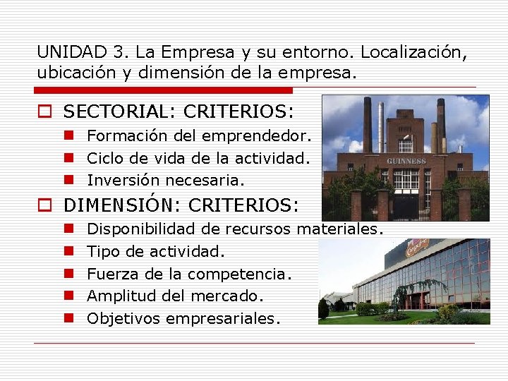 UNIDAD 3 La Empresa y su entorno CONCEPTO