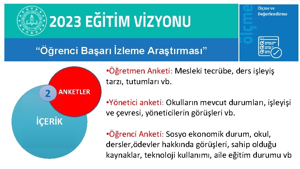 “Öğrenci Başarı İzleme Araştırması” 2 • Öğretmen Anketi: Mesleki tecrübe, ders işleyiş tarzı, tutumları