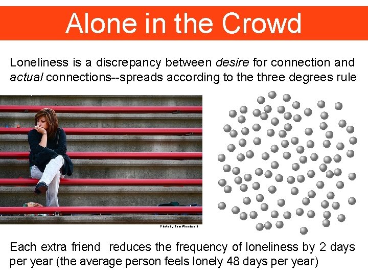 Alone in the Crowd Loneliness is a discrepancy between desire for connection and actual