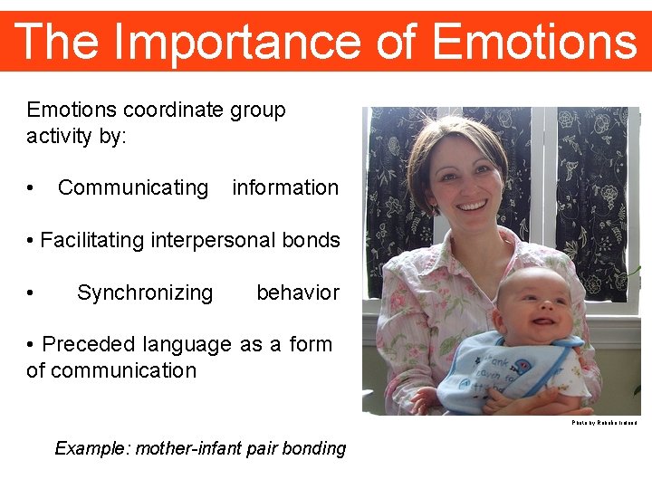 The Importance of Emotions coordinate group activity by: • Communicating information • Facilitating interpersonal