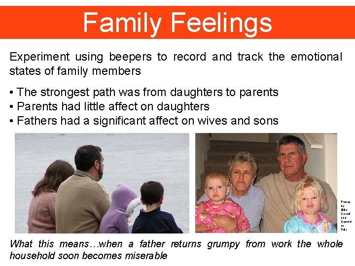 Family Feelings Experiment using beepers to record and track the emotional states of family