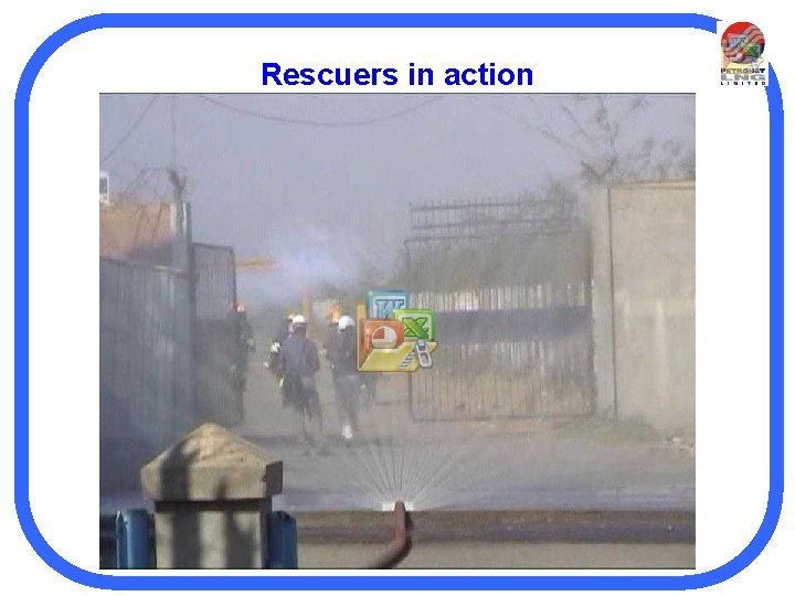 Rescuers in action 