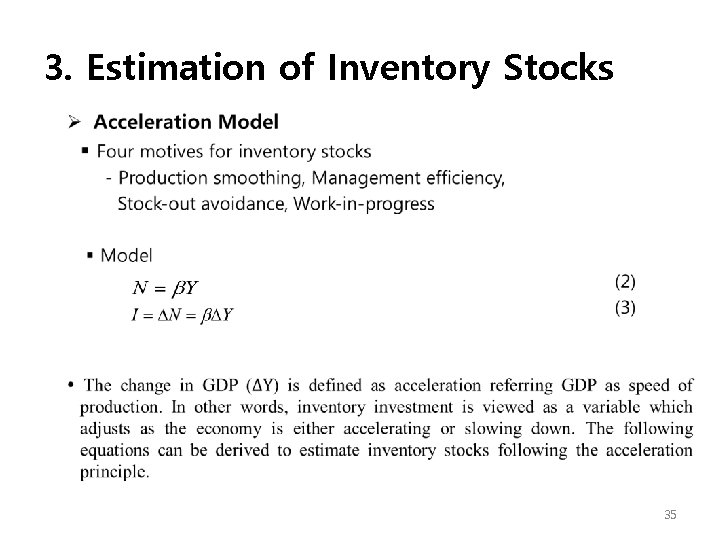 3. Estimation of Inventory Stocks • 35 