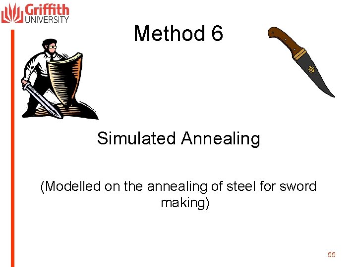 Method 6 Simulated Annealing (Modelled on the annealing of steel for sword making) 55