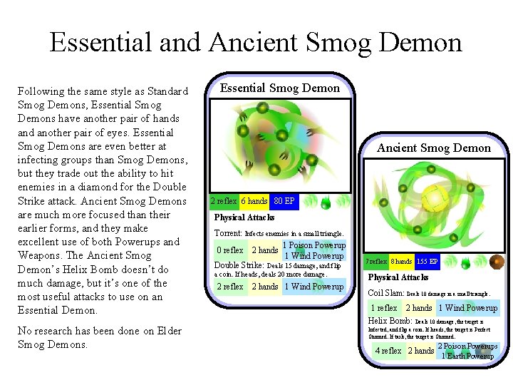 Essential and Ancient Smog Demon Following the same style as Standard Smog Demons, Essential