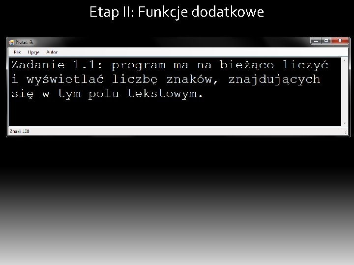 Etap II: Funkcje dodatkowe 