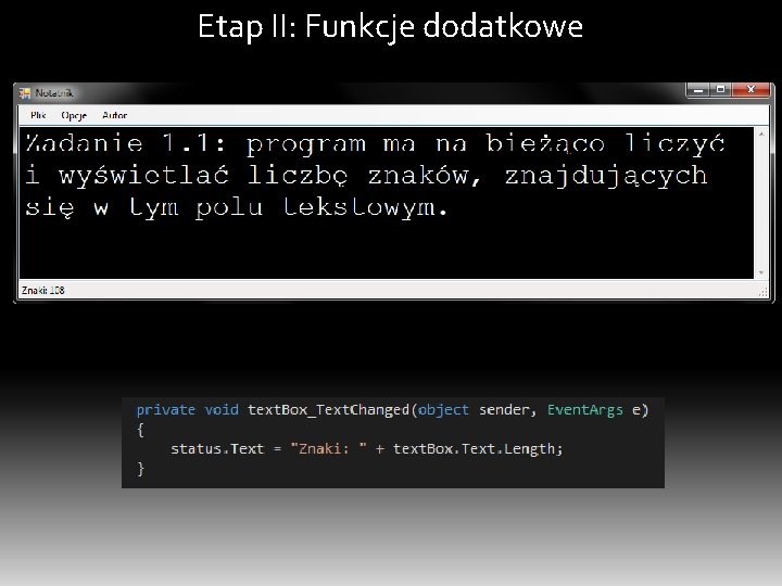 Etap II: Funkcje dodatkowe 