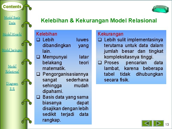 Contents Model Basis Deklarasi Data Array Model Hirarki Dimensi Satu Model Jaringan Array Dimensi