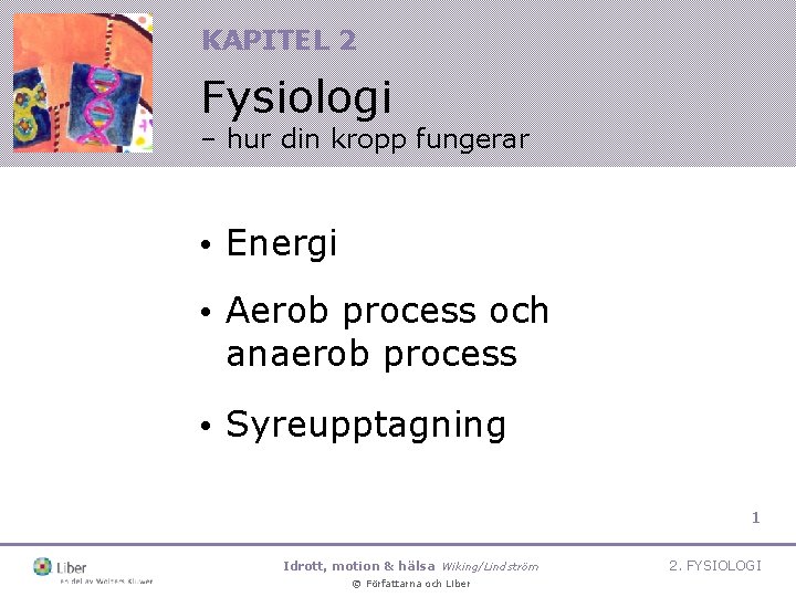 KAPITEL 2 Fysiologi – hur din kropp fungerar • Energi • Aerob process och