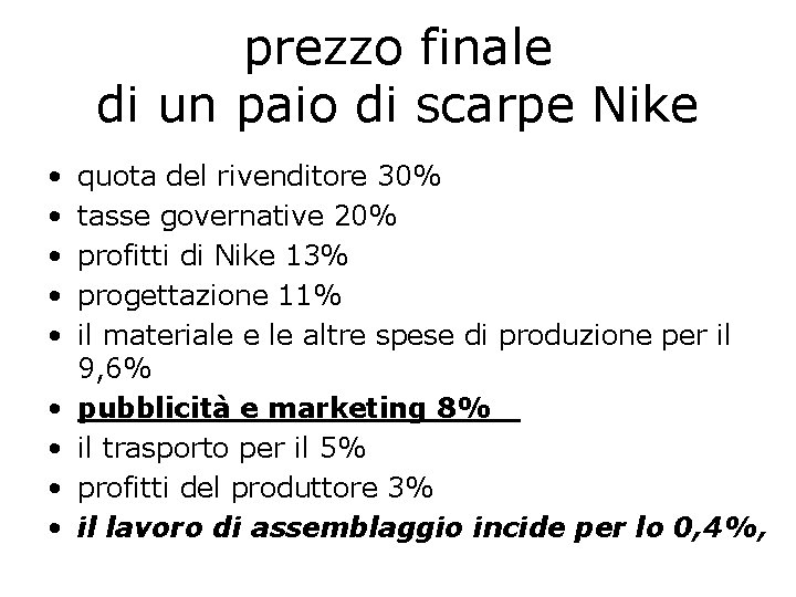 prezzo finale di un paio di scarpe Nike • • • quota del rivenditore