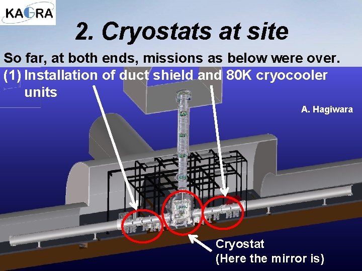 2. Cryostats at site So far, at both ends, missions as below were over.