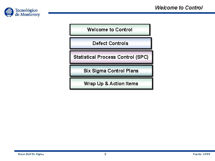 Welcome to Control Defect Controls Statistical Process Control (SPC) Six Sigma Control Plans Wrap