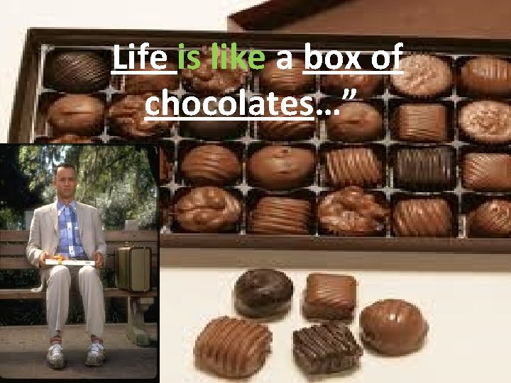 “Life is like a box of chocolates…” 