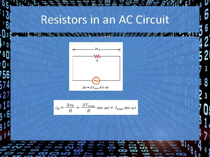 Resistors in an AC Circuit 