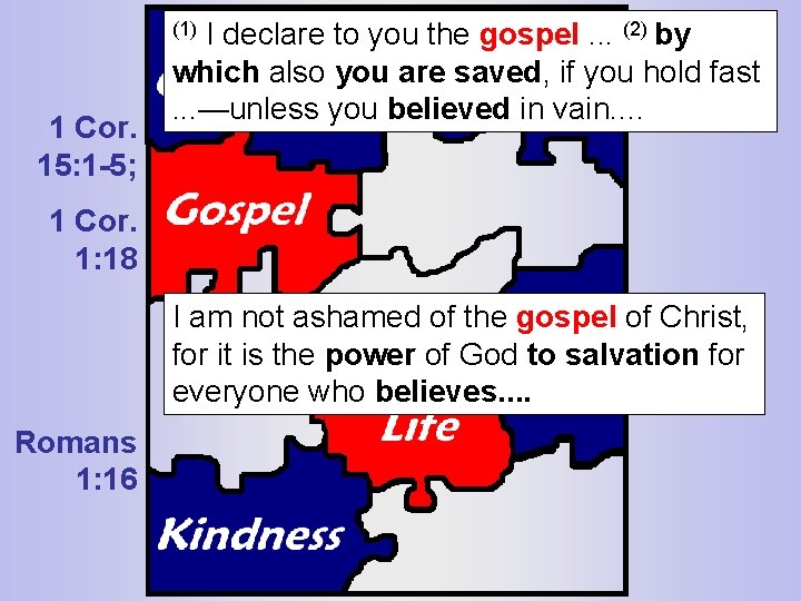 I declare to you the gospel. . . (2) by which also you are