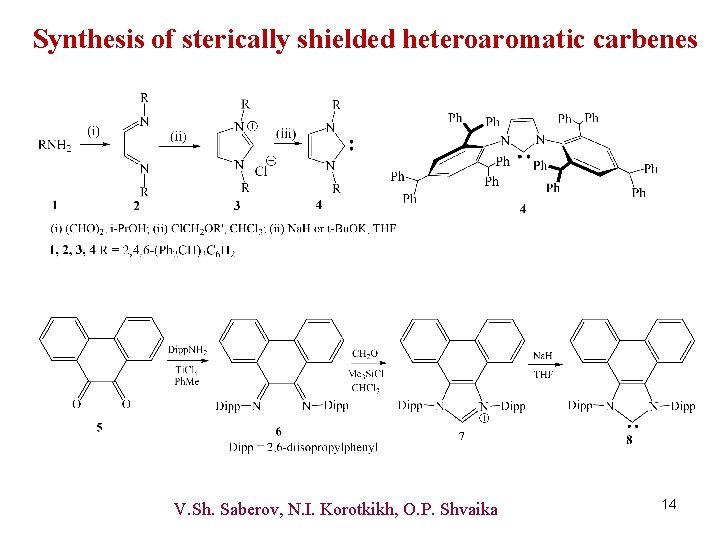 Synthesis of sterically shielded heteroaromatic carbenes V. Sh. Saberov, N. I. Korotkikh, O. P.