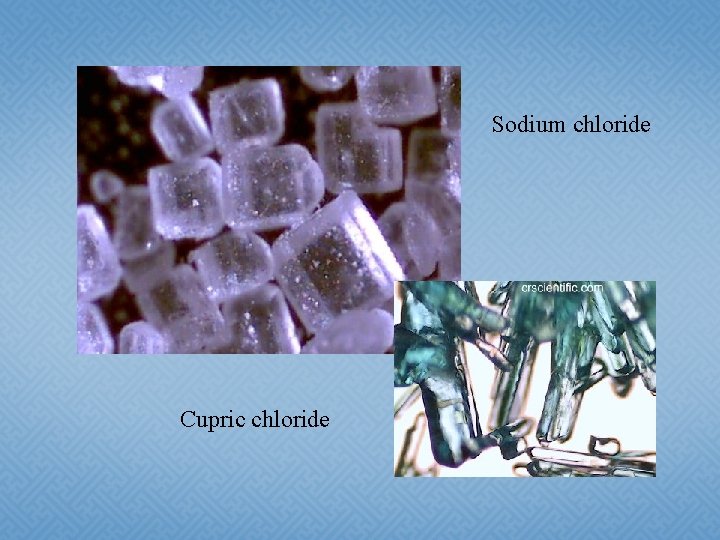 Sodium chloride Cupric chloride 