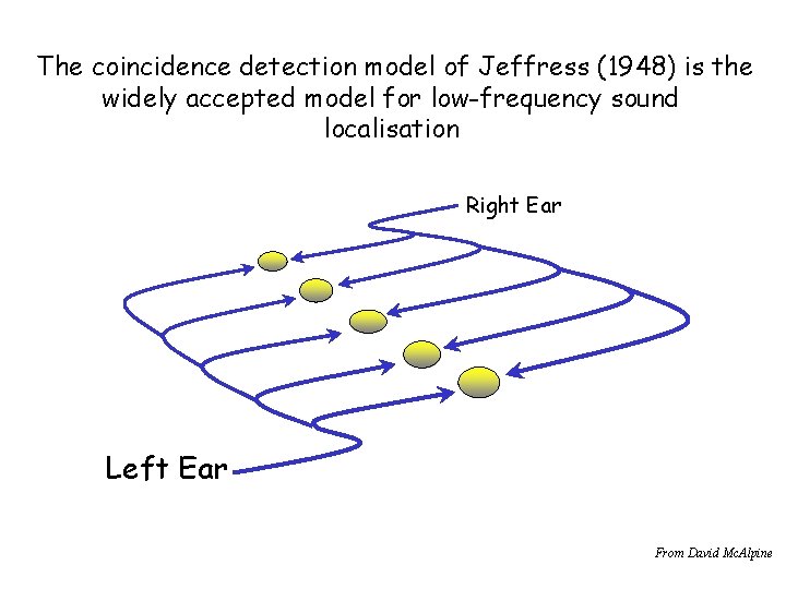 The coincidence detection model of Jeffress (1948) is the widely accepted model for low-frequency