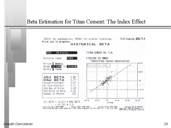 Beta Estimation for Titan Cement: The Index Effect Aswath Damodaran 28 