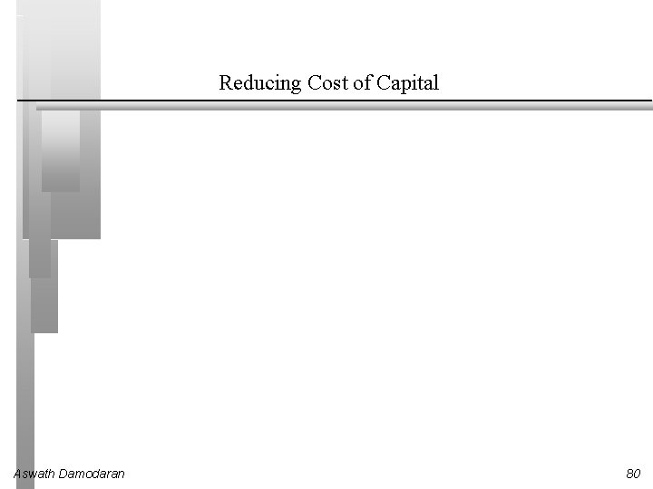 Reducing Cost of Capital Aswath Damodaran 80 