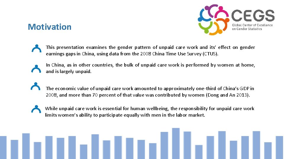 Motivation This presentation examines the gender pattern of unpaid care work and its’ effect