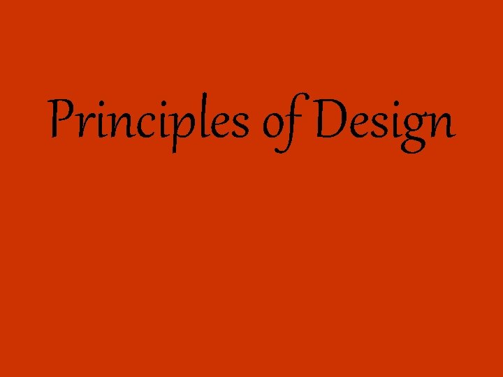 Principles of Design 