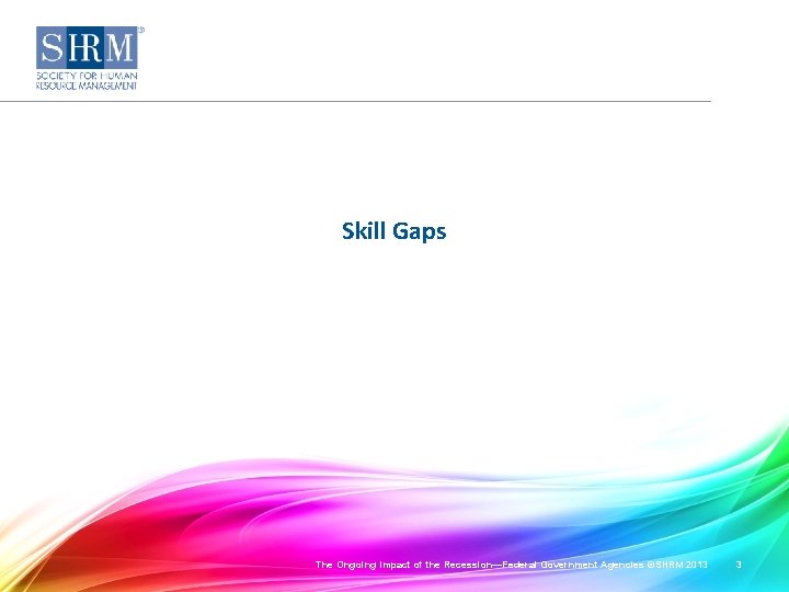 Skill Gaps The Ongoing Impact of the Recession—Federal Government Agencies ©SHRM 2013 3 