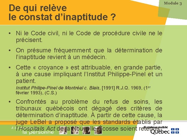 De qui relève le constat d’inaptitude ? • Ni le Code civil, ni le