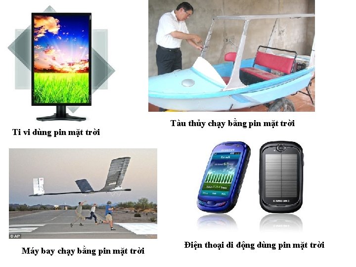 Ti vi dùng pin mặt trời Máy bay chạy bằng pin mặt trời Tàu