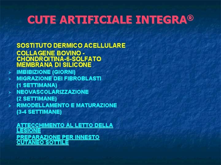 CUTE ARTIFICIALE INTEGRA® SOSTITUTO DERMICO ACELLULARE COLLAGENE BOVINO CHONDROITINA-6 -SOLFATO MEMBRANA DI SILICONE IMBIBIZIONE