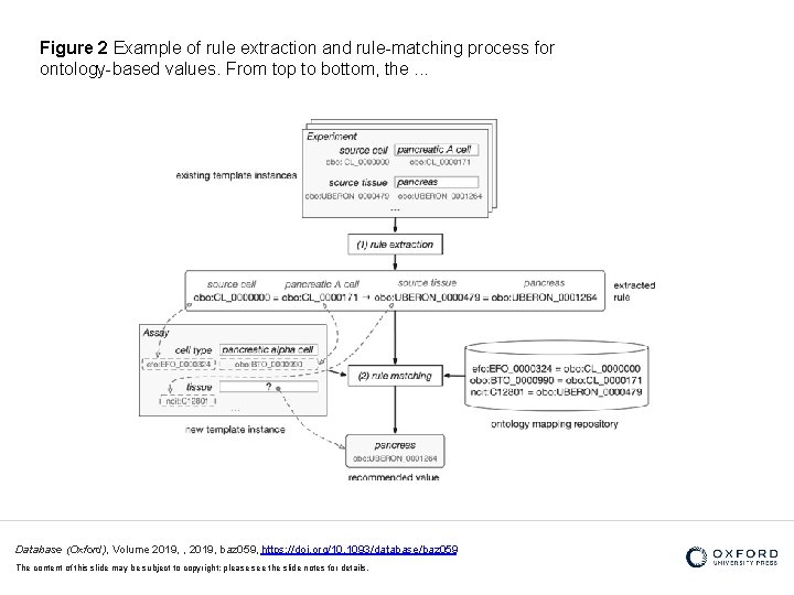 Figure 2 Example of rule extraction and rule-matching process for ontology-based values. From top