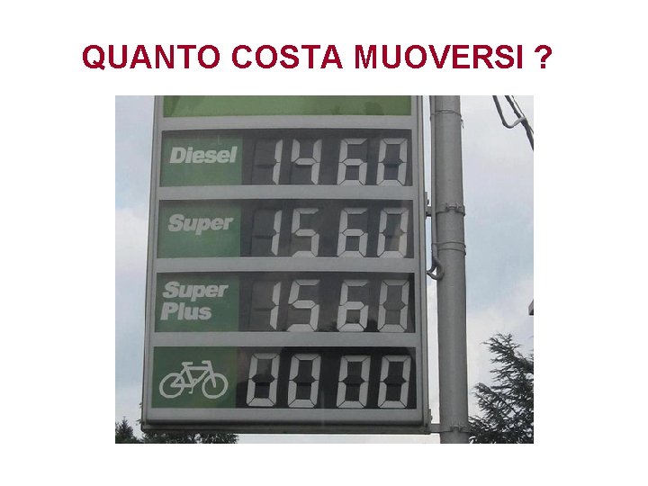 QUANTO COSTA MUOVERSI ? 