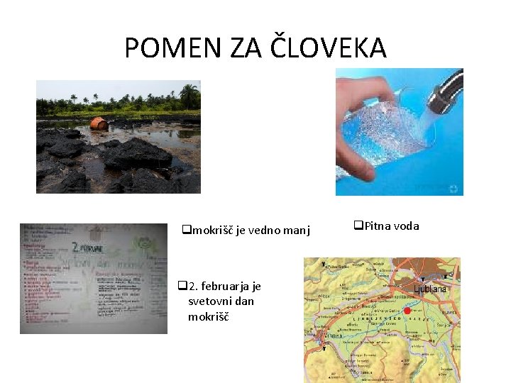 POMEN ZA ČLOVEKA qmokrišč je vedno manj q 2. februarja je svetovni dan mokrišč