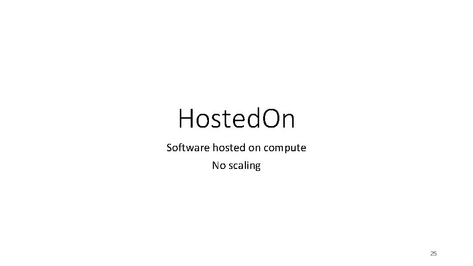 Hosted. On Software hosted on compute No scaling 25 