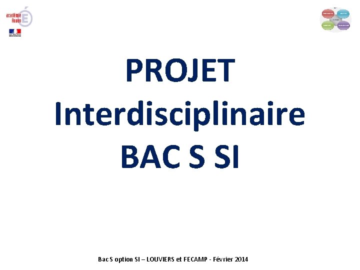 PROJET Interdisciplinaire BAC S SI Bac S option SI – LOUVIERS et FECAMP -