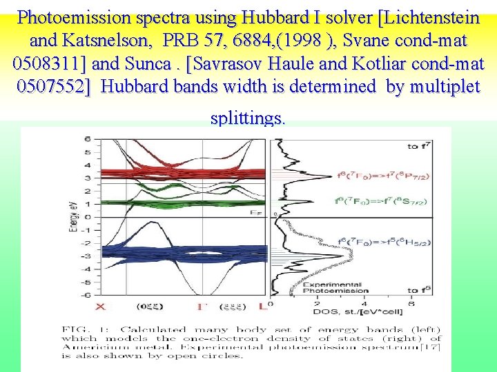 Photoemission spectra using Hubbard I solver [Lichtenstein and Katsnelson, PRB 57, 6884, (1998 ),