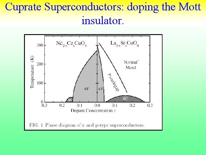 Cuprate Superconductors: doping the Mott insulator. 