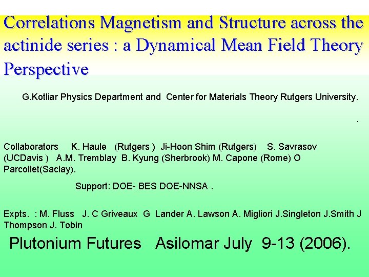Correlations Magnetism and Structure across the actinide series : a Dynamical Mean Field Theory