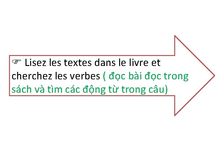  Lisez les textes dans le livre et cherchez les verbes ( đọc bài