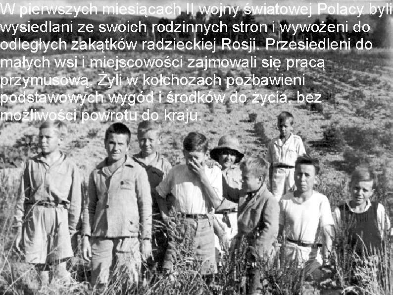 W pierwszych miesiącach II wojny światowej Polacy byli wysiedlani ze swoich rodzinnych stron i