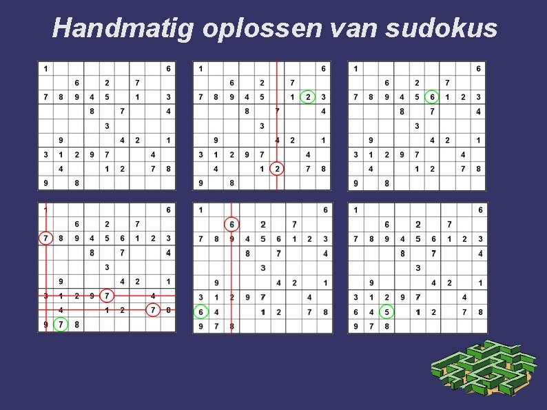 Handmatig oplossen van sudokus 