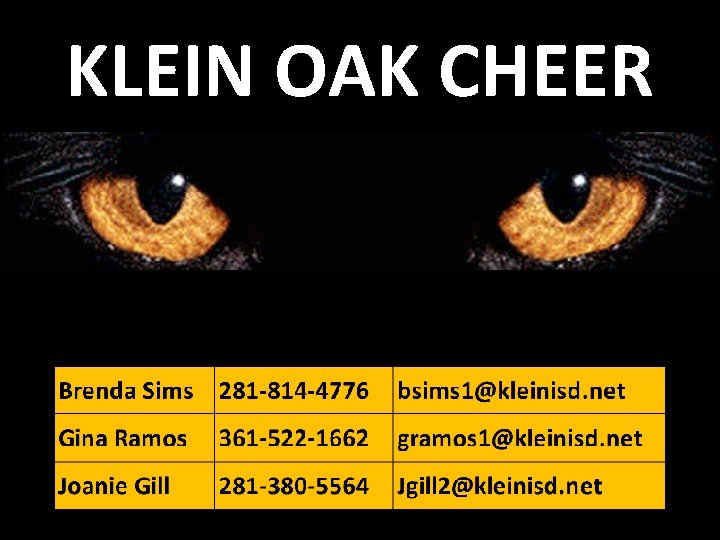 KLEIN OAK CHEER 