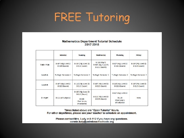 FREE Tutoring FREE Tutoring