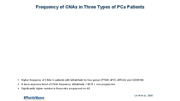 Frequency of CNAs in Three Types of PCa Patients § Higher frequency of CNAs