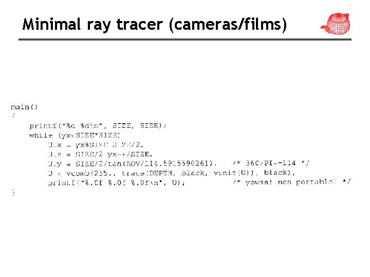 Minimal ray tracer (cameras/films) 